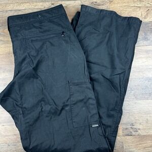 PrAna Mens XL‎ Hike Pants Black Hiking Side Pocket Made In uSA